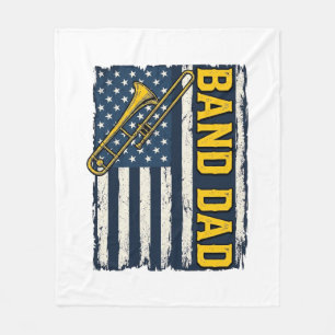 Band-Daddy-Posaune-Amerikanische-Flagge-Vintage-Sh Fleecedecke