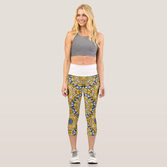 Band elf Kaleidoskop Kunst sieben Capri Leggings (Vorderseite)