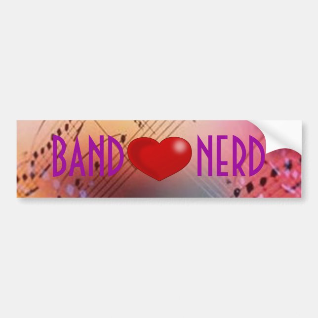 Band *heart* Nerd Autoaufkleber (Vorne)