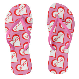 Band Hearts Flip Flops