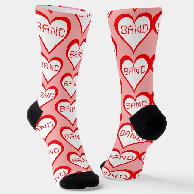 Band Herz-Crew-Socken Socken (Gewinkelt)