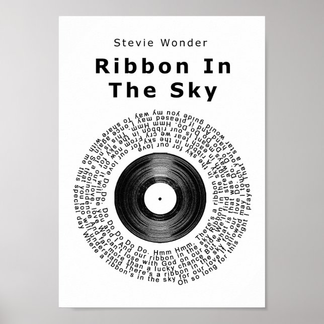 Band in Sky Vinyl Record Song Lyric Print Poster (Vorne)