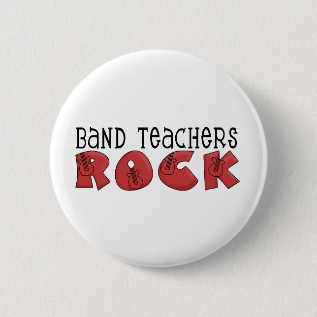 Band-Lehrer-Rock-T-Shirts und Geschenke Button (Vorderseite)