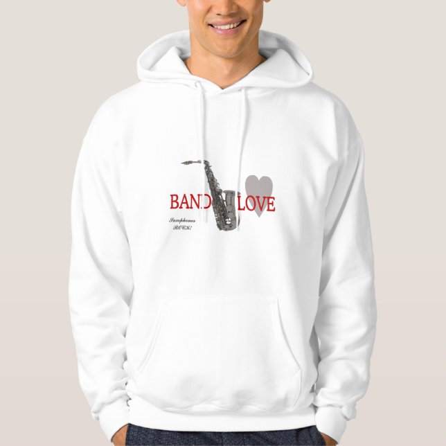 Band/Liebe/Saxophone Rock Hoodie (Vorderseite)