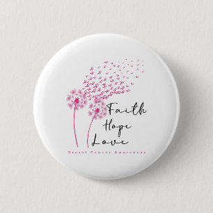 Band Löwenzahn Glaube Hoffnung Liebe Brustkrebs Button