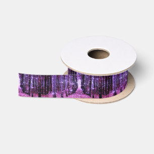 Band Magischer Wald Lila Rosa Satinband