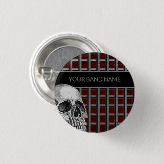 Band Merch Individuelle Name Skull Rock Roll Metal Button