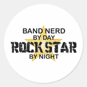Band Nerd Rock Star by Night Runder Aufkleber
