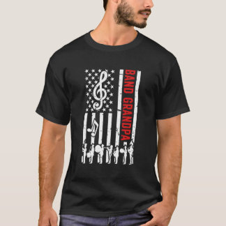 Band Opa American Flag Marchband Grandpa T-Shirt