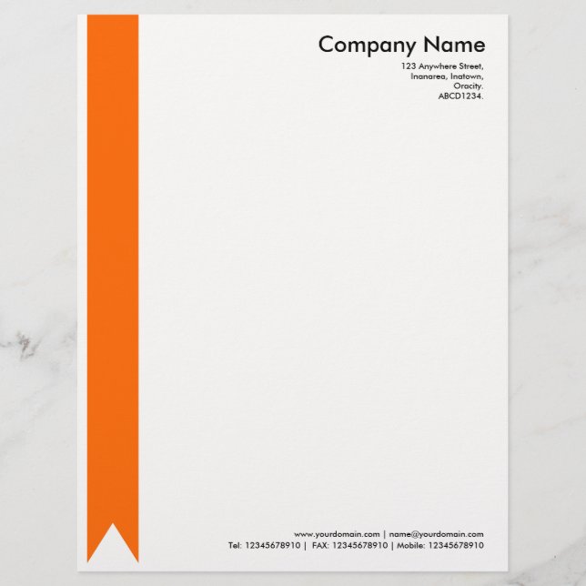 Band - Orange Briefkopf (Vorderseite)