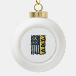 Band Papa Posaune Amerikanische Flagge Vintage-Shi Keramik Kugel-Ornament
