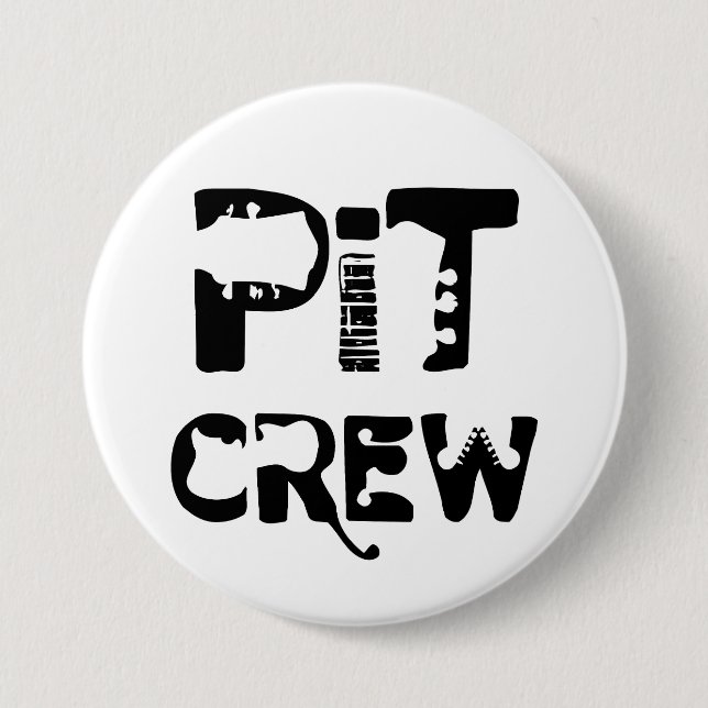 Band Pit Crew Musikalischer Text Button (Vorderseite)