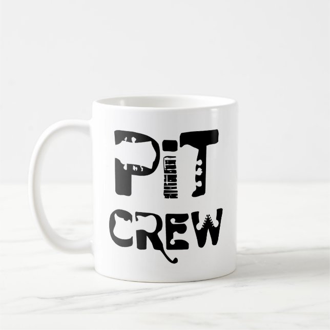 Band Pit Crew Musikalischer Text Kaffeetasse (Links)