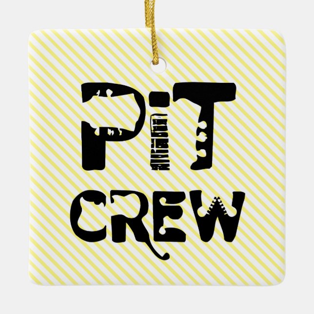 Band Pit Crew Musikalischer Text Keramikornament (Vorderseite)