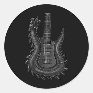 Band Rock and Roll Gitarre für Men Band T-Shirt 3 Runder Aufkleber
