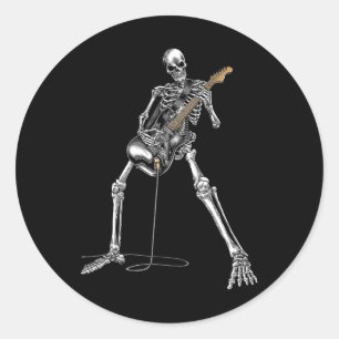 Band Rock and Roll Gitarre für Men Band T-Shirt Runder Aufkleber