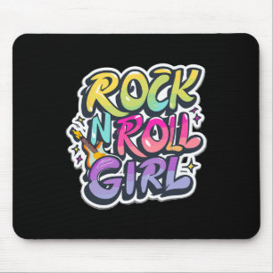 Band-Shirts für Kinder Rock'n'Roll Girl Rock and R Mousepad