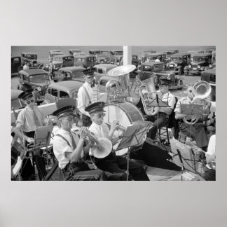 Band und klassische Autos der 30er Jahre Poster