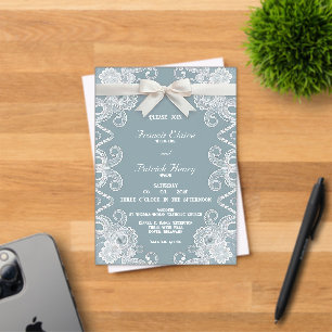 Band und Spitze Frost Acryl Hochzeitseinladung Acryleinladungen