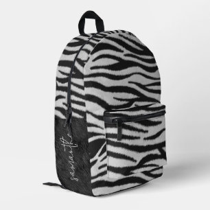 Band und weiße realistische Zebrastreifen Tierfutt Bedruckter Rucksack
