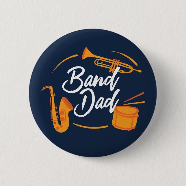 Band-Vater Funny School Marching Band Button (Vorderseite)