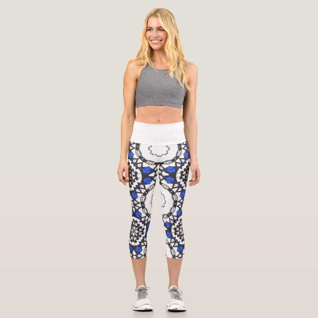 Band vier Kaleidoskop Art Acht Capri Leggings (Vorderseite)