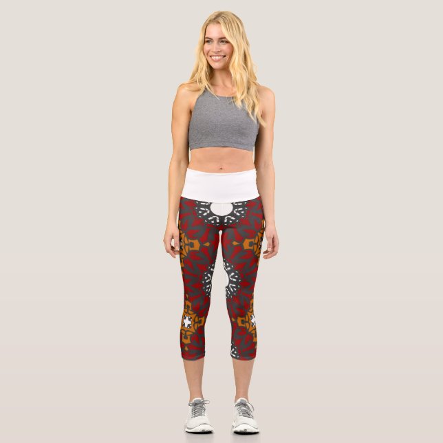 Band vier Kaleidoskop Art zwei Capri Leggings (Vorderseite)