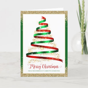 Band-Weihnachtsbaum Firmen-Logo-Geschäftsfalte Karte