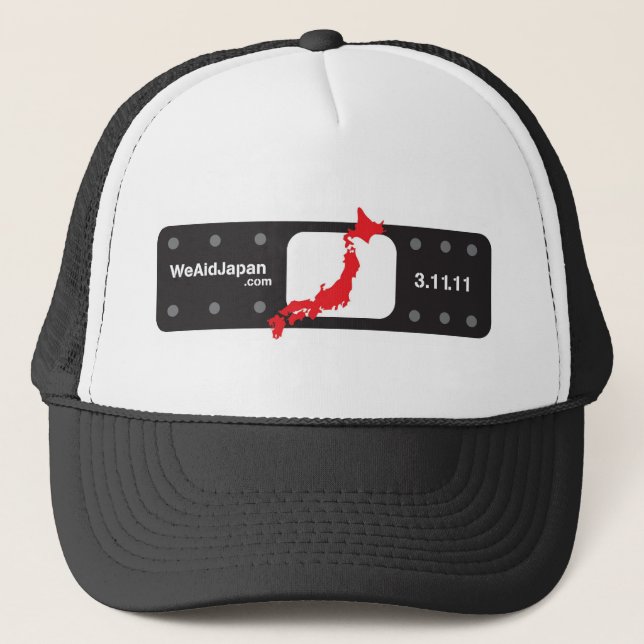Bandaid Hut-Schwarzes バンドエイド帽子黒 Truckerkappe (Vorderseite)