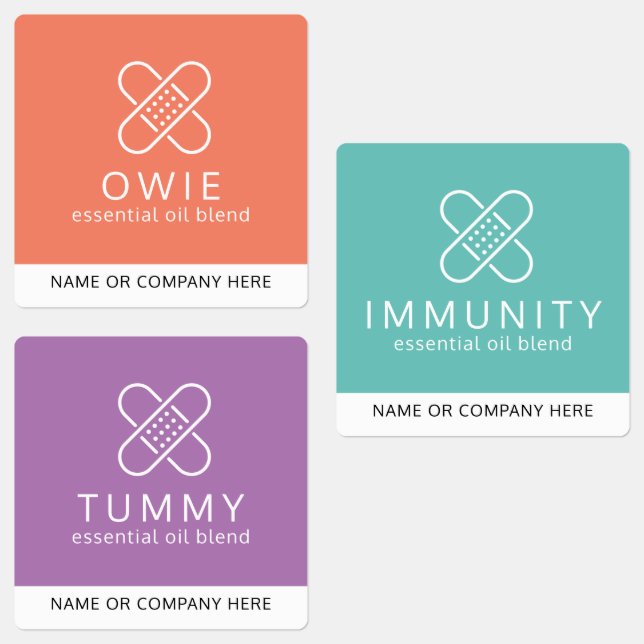 Bandaid RX Essential Oil Roller Flaschenetiketten Etiketten (Gruppe)