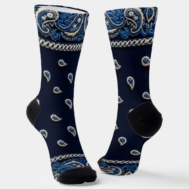 Bandana 2 Tone blaue Socken (Gewinkelt)