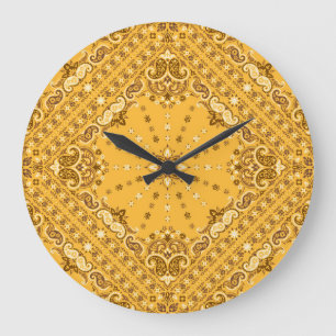 Bandana Boho: Paisley Print Revival Große Wanduhr