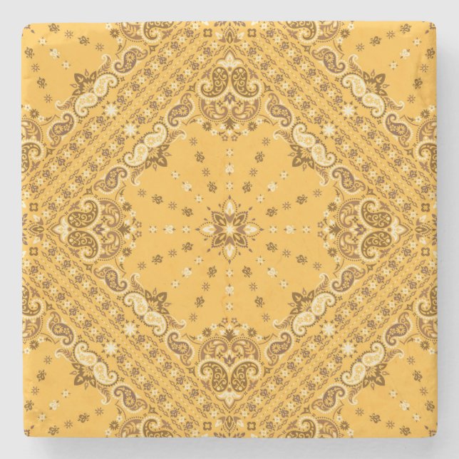 Bandana Boho: Paisley Print Revival Steinuntersetzer (Vorderseite)