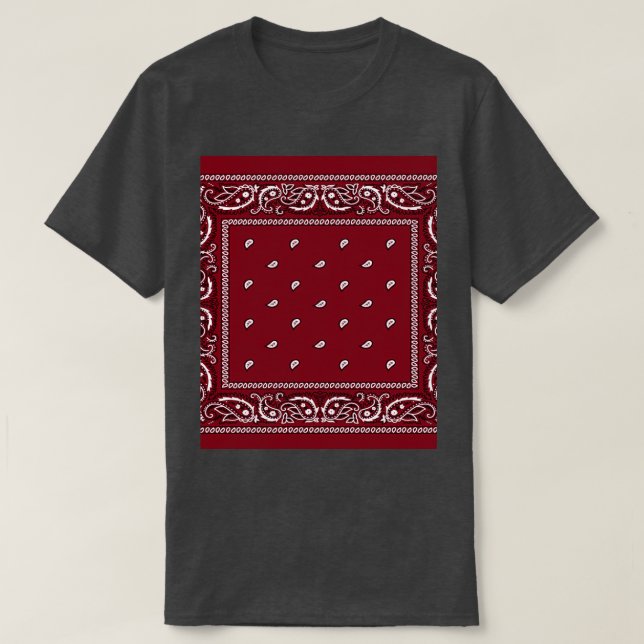 Bandana Burgundy Graphic  T-Shirt (Design vorne)