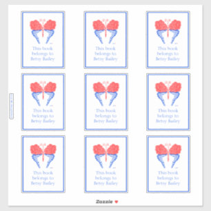 Bandana Butterfly Buchzeichen Aufkleber