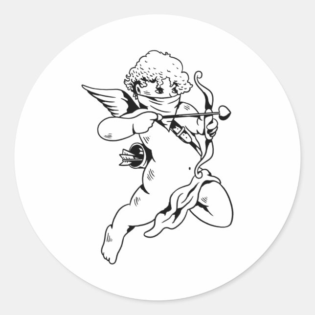 Bandana cupid runder aufkleber (Vorderseite)
