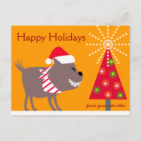 Bandana Dog & Christmas tree-orange