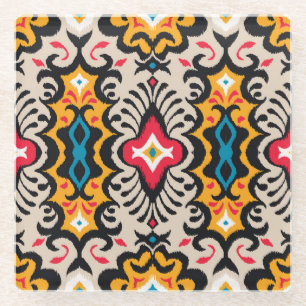Bandana-Druck: Vintage-Paisley-Seide. Glasuntersetzer