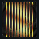 Bandana Gold und schwarze Streifen. Halstuch<br><div class="desc">Bandana mit goldfarbenen und schwarzen Streifen...  und einem Hauch von Grün.</div>