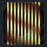 Bandana Gold und schwarze Streifen. Halstuch<br><div class="desc">Bandana mit goldfarbenen und schwarzen Streifen...  und einem Hauch von Grün.</div>