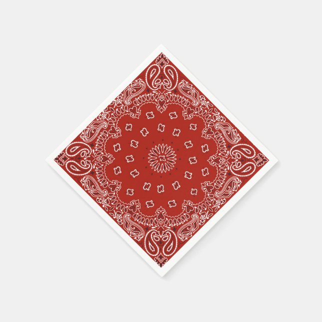 Bandana-Party-Papierservietten aus Rotem Western Serviette (Ecke)