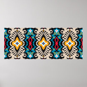 Bandana Print, nahtloses Muster mit Paisley oder N Poster
