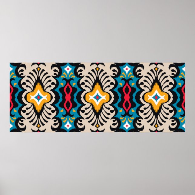Bandana Print, nahtloses Muster mit Paisley oder N Poster (Vorne)