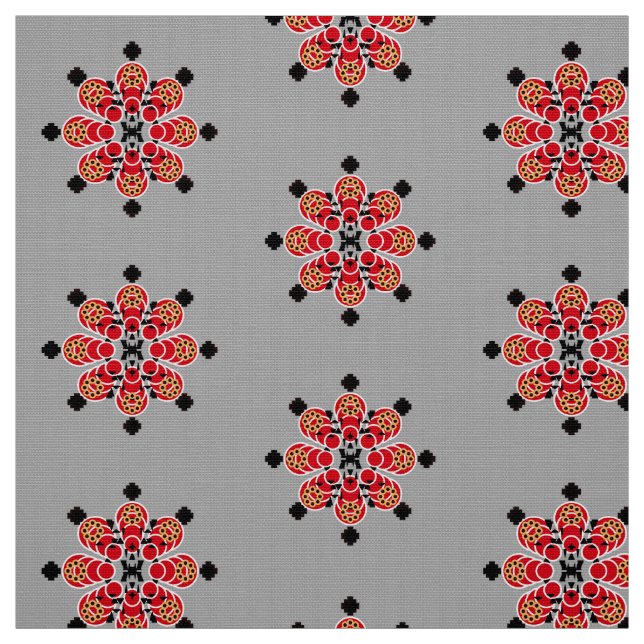 Bandana Print - rot, grau und schwarz Stoff (Muster)