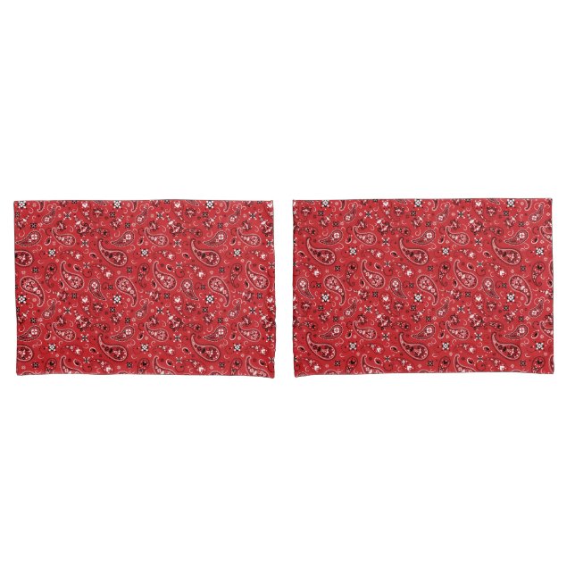 Bandana Red Paisley Kissenbezug (Vorderseite-Set)