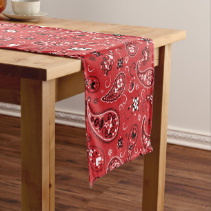 Bandana Red Paisley Kurzer Tischläufer