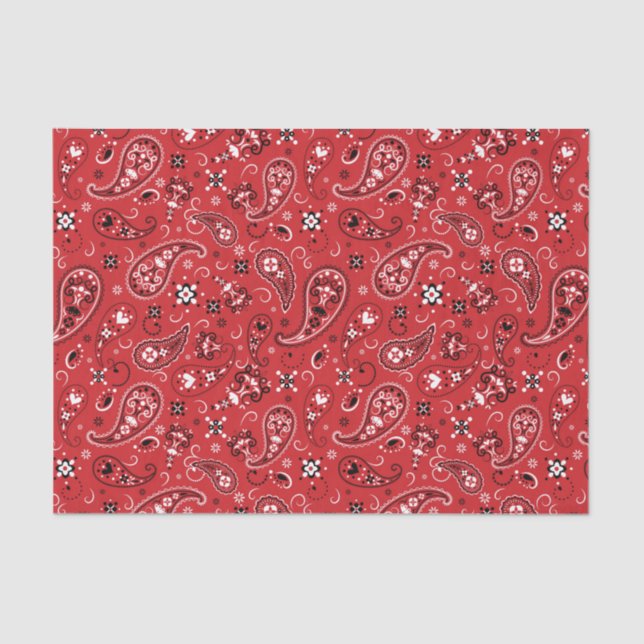 Bandana Red Paisley Seidenpapier (Vorderseite)