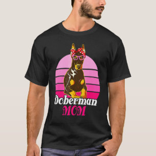 Bandana-Sonnenbrille Dobermann-Mama Muttertag Hund T-Shirt