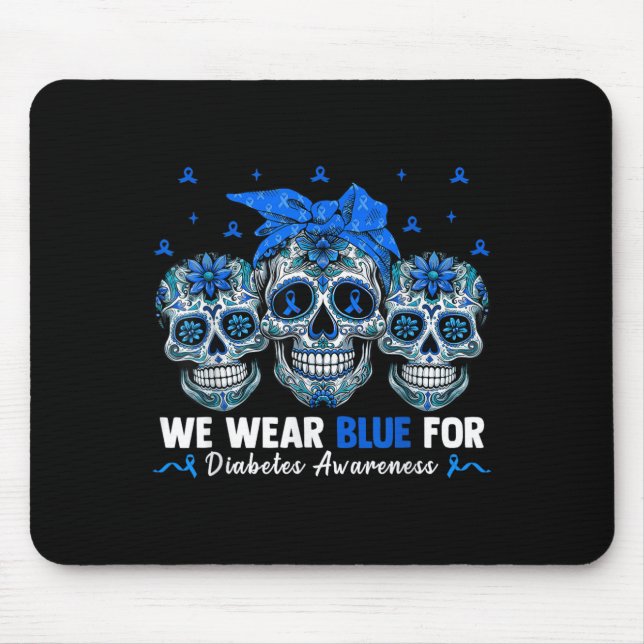 Bandana Sugar Skull Wir tragen Multifunktionsblau  Mousepad (Vorne)
