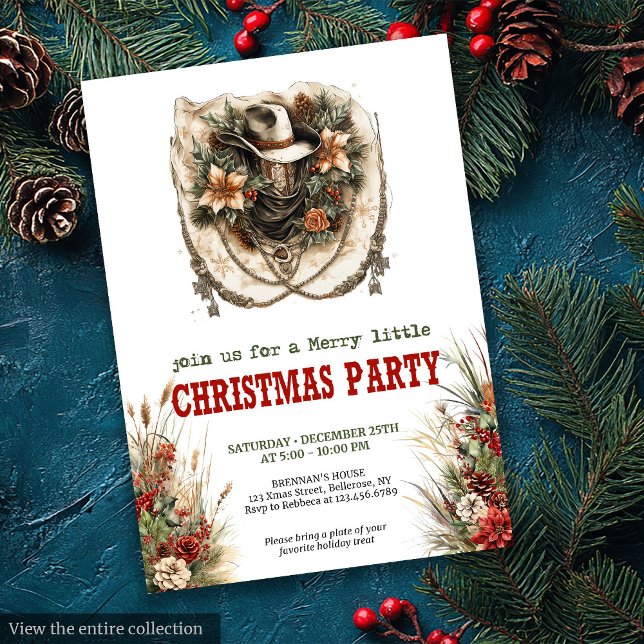 Bandana ties Western Christmas party invite Einladung (Bandana ties Western Christmas party invite

)